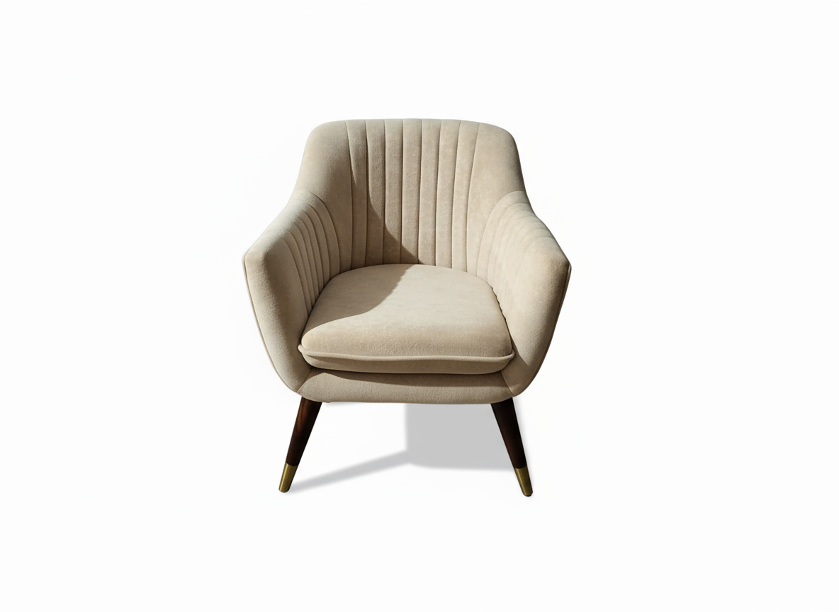 Channel-Back Lounge Accent Chair