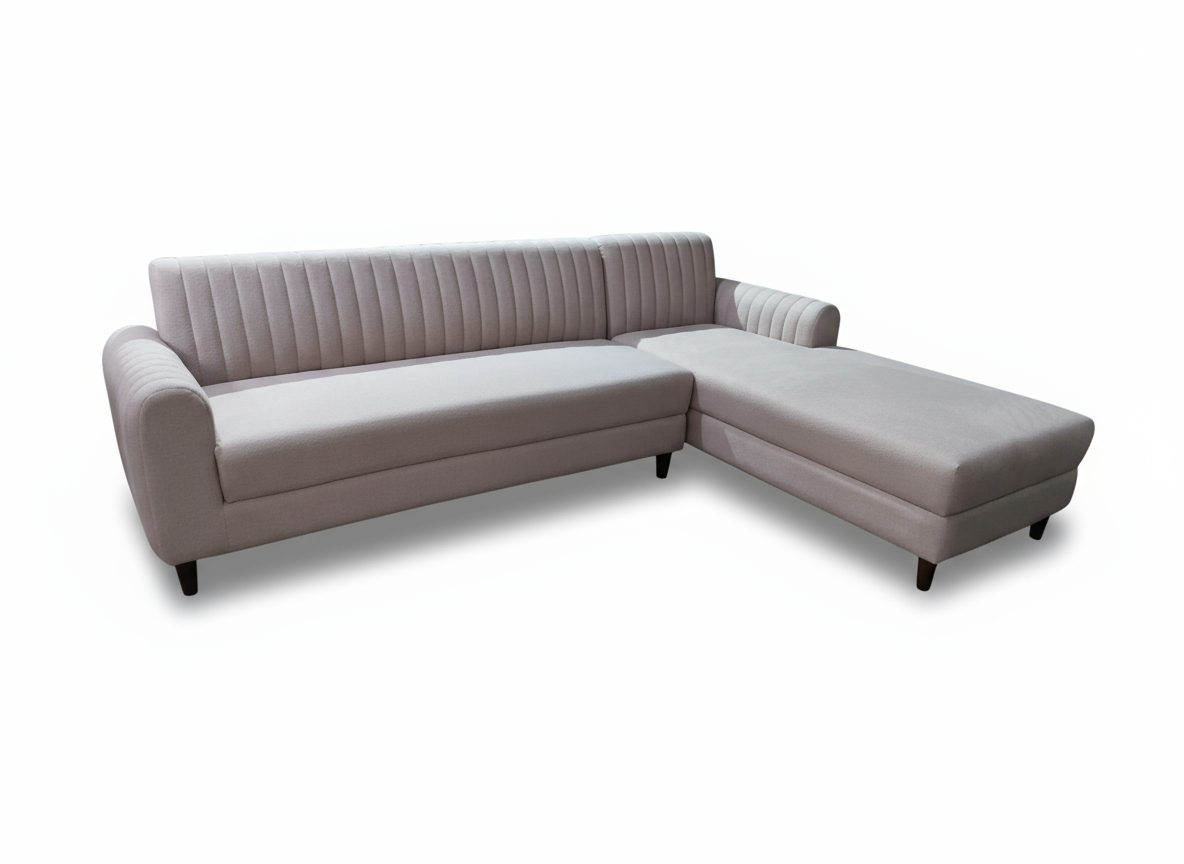 Channel-Tufted L-Shaped Sectional Sofa