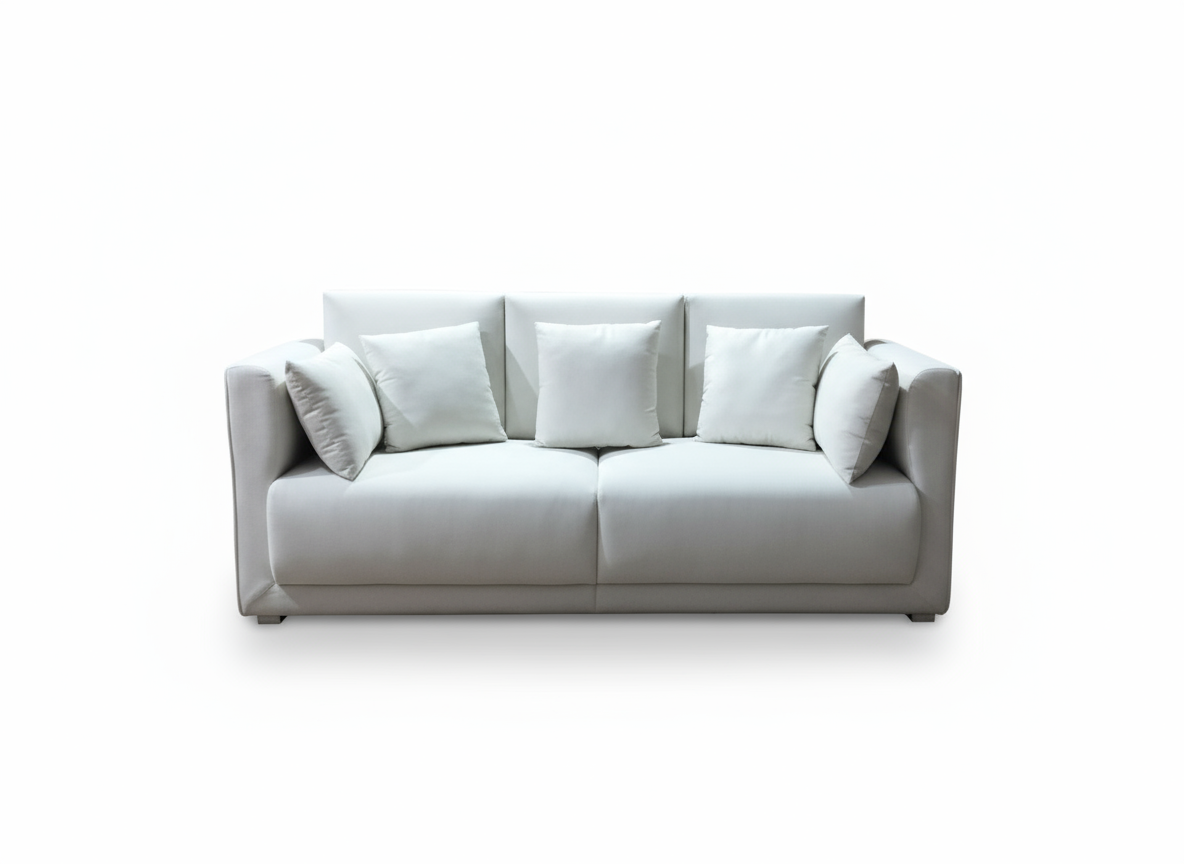 Deep-Seat Plush 3-Seater Sofa with Cushions