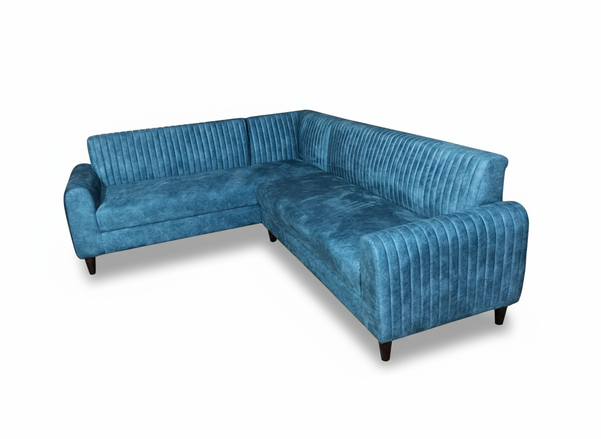 Ribbed Upholstery Corner Sectional